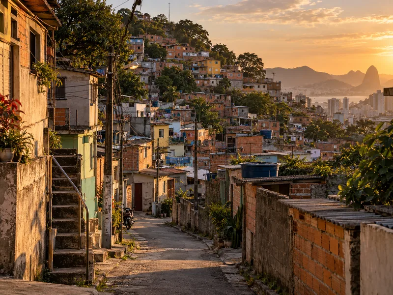 Bairro popular com casas simples